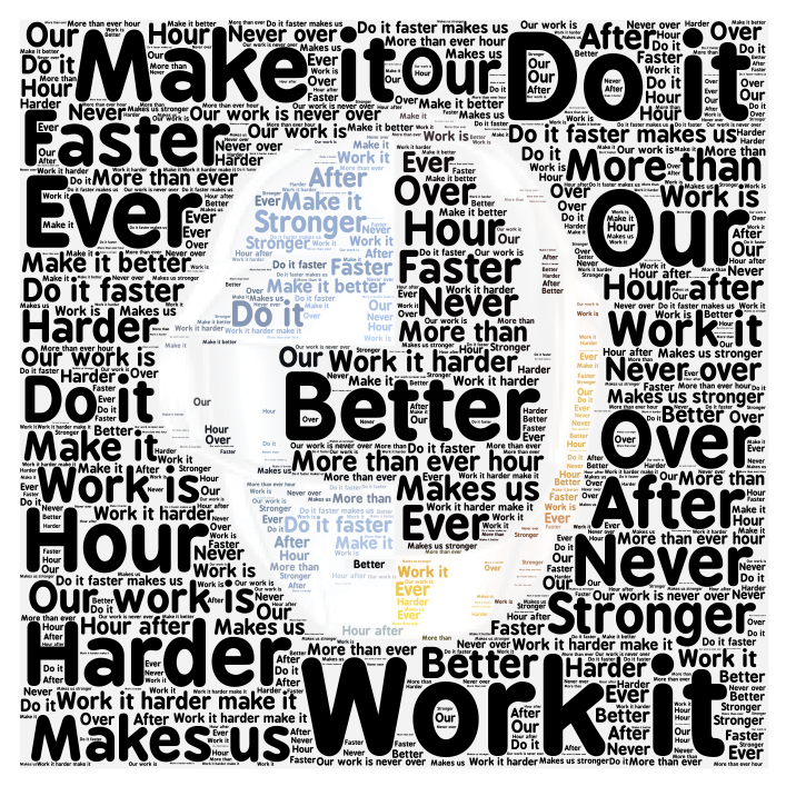 Good hard. Work it harder make it better. Harder better faster текст. Make it faster better stronger. Our work is never over.