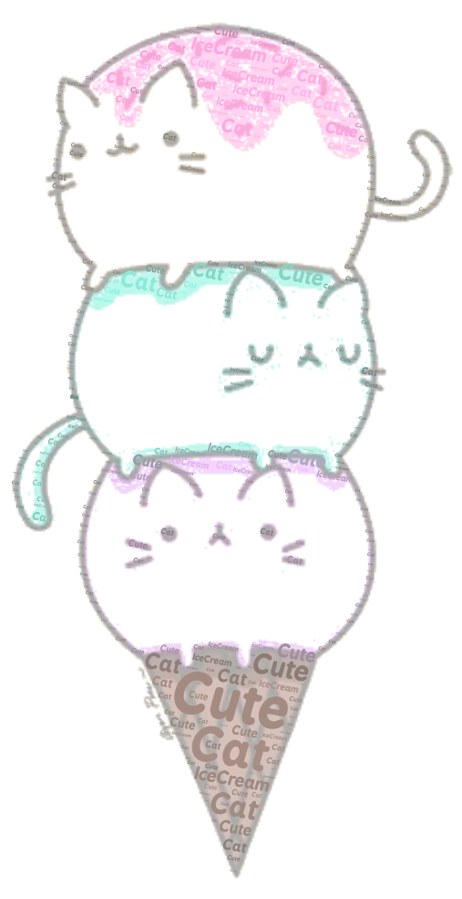 Cute Ice Cream Cats - WordArt.com