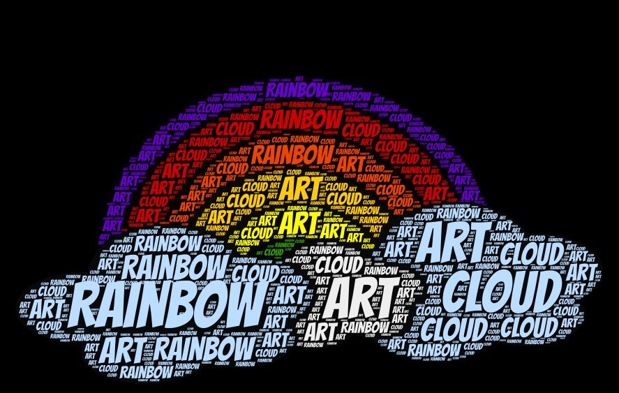 rainbow word art microsoft word
