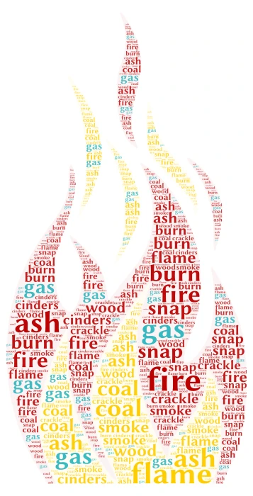 fire word cloud art