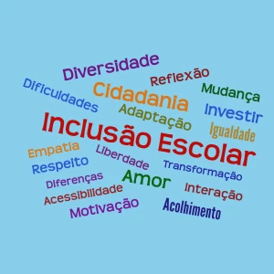 Nuvem de Palavras Inclusão Escolar word cloud art