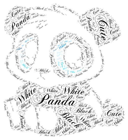 CUTE PANDA word cloud art