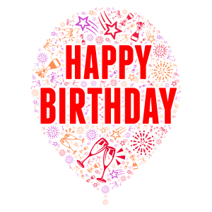 Happy Birthday word cloud art