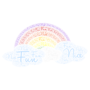 Rainbow! word cloud art