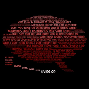 My favourite song (with the lyrics out of order) word cloud art