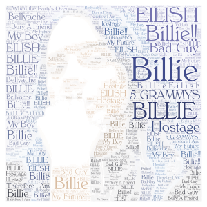 Billie Eilish 2 word cloud art