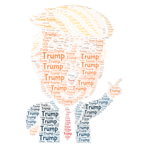 Donald Trump word cloud art