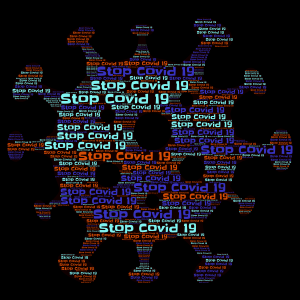 Stop covid 19 word cloud art