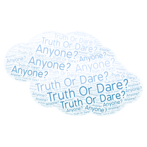 Anyone wanna play truth or dare? word cloud art