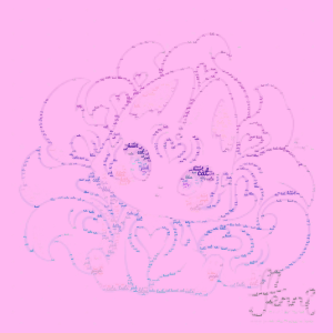 Many-tails cat word cloud art