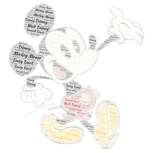 Mickey Mouse word cloud art
