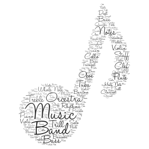 Music word cloud art
