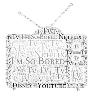 Television word cloud art