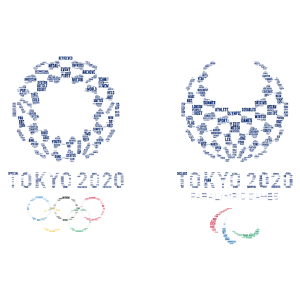 Tokyo 2020 Olympics & Paralympics word cloud art