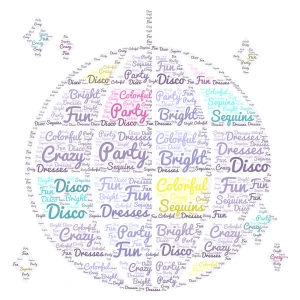 PARTY! word cloud art