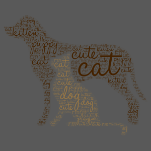 love of cats and dogs word cloud art
