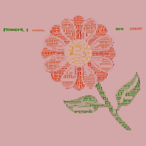 Flowers, I realize, are GREAT! word cloud art