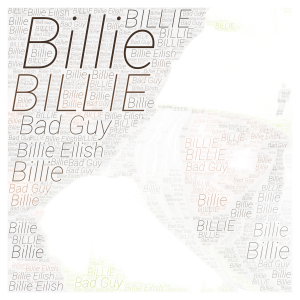 Billie Eilish 3 word cloud art