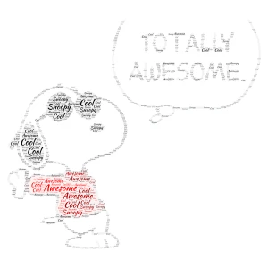 Snoopy is Awesome! word cloud art