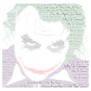 The Joker word cloud art