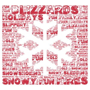 Winter word cloud art