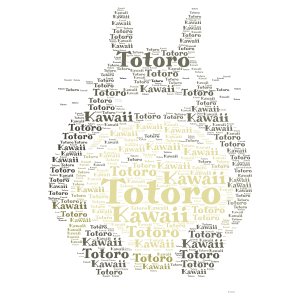 Totoro is so kawaii word cloud art