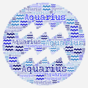 Aquarius word cloud art
