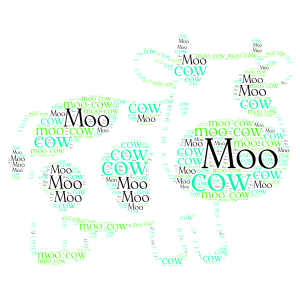 Cow word cloud art