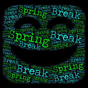 Spring Break word cloud art