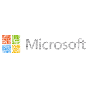Microsoft Logo word cloud art