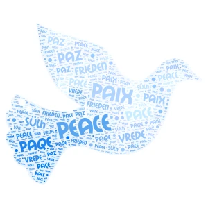 Peace word cloud art
