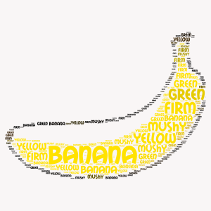 banana word cloud art