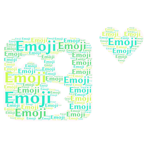 Emoji rock word cloud art
