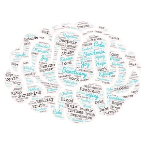 Reality or Escapism word cloud art