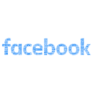 Facebook Logo word cloud art