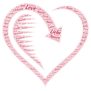 Love word cloud art