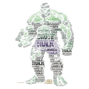 The Hulk word cloud art