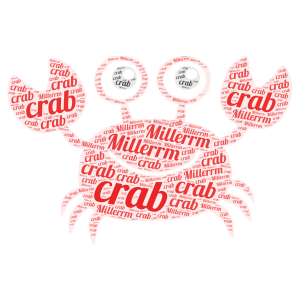 Crab word cloud art