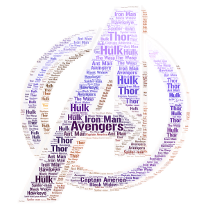 Avengers word cloud art