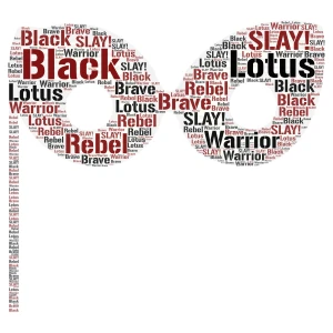 Black Lotus word cloud art