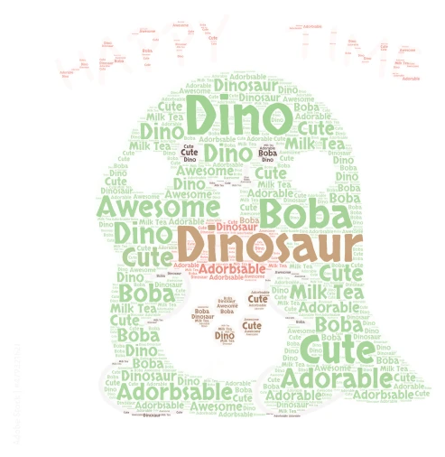 Adorbsable Dino (THE WHITE DOTS AREN´t HIS EYES!) word cloud art