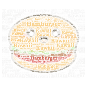 Kawaii Hamburger word cloud art