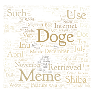 DOGE word cloud art