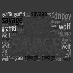 savage wolf graffiti word cloud art