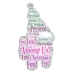Among us Christmas! word cloud art