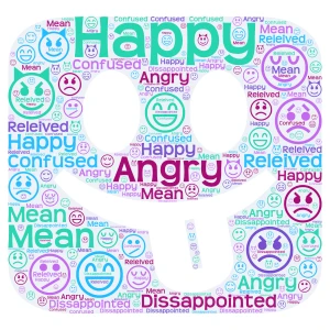 Emotions word cloud art